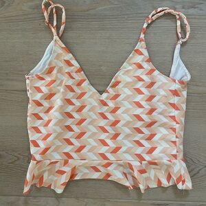 Kortni Jeane Orange and Cream Women's Swimsuit Top